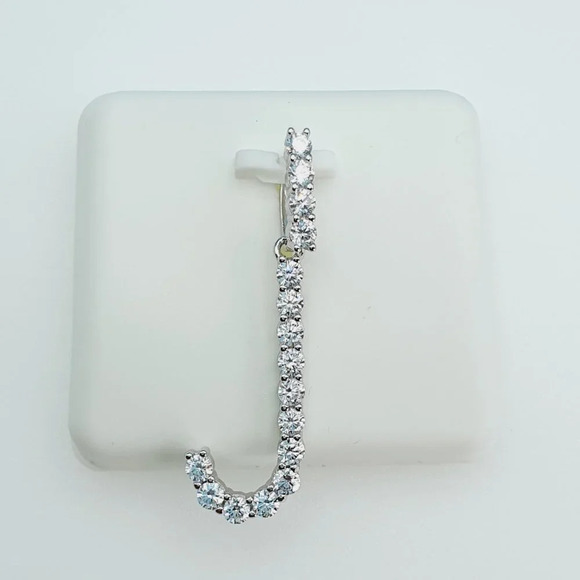 "925 Sterling Silver Cubic Zirconia Initial Pendant, UU1P6A6176 - Picture 8 of 10